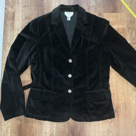 Talbots Velvet Stretch Blazer Jacket Black| Size 10 - Picture 1 of 16